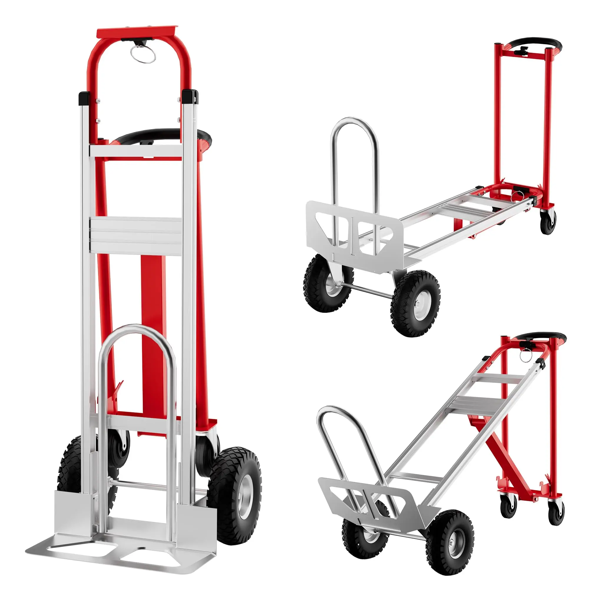 GAOMON 3-in-1 Foldable Manual Moving Dolly, 770 lbs Heavy Duty Capacity Versatile Design, Durable Wheels & Straps, Collapsible Hand Truck for Home, Warehouse, Supermarket Use