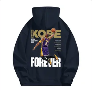 Trendy Basketball Style! SHEIN Kobe Bryant Commemorative Hoodie, featuring the classic dunk scene + "FOREVER" lettering. The loose fit creates a casual street - style look, a wardrobe gem for basketball fans.