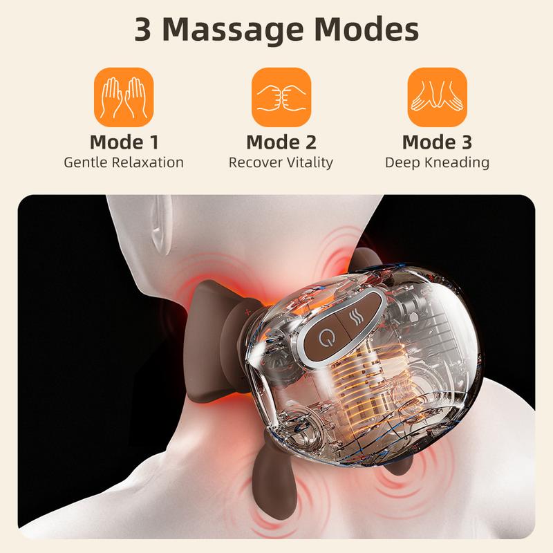 Cordless Neck Massager with Heat, Shiatsu Back and Shoulder Massager, Deep Tissue 4D Kneading Massage Pillow for Neck and Back Pain Relief Electric hand master automatic