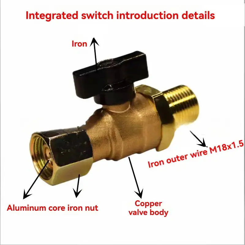 Solid Brass Body Front Air Brake Cut Off Valve for Semi Trailers & Heavy Vehicles, 1-Piece Heavy Duty Truck Repair Part with M18x1.5 Thread, Exhaust Port, Universal Fit Automotive Replacement Hardware & Truck Driver Accessory