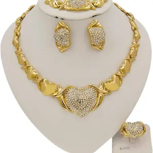 18 Karat Gold filled Jewelry Necklace set- HIGH QUALITY!  with adjustable ring