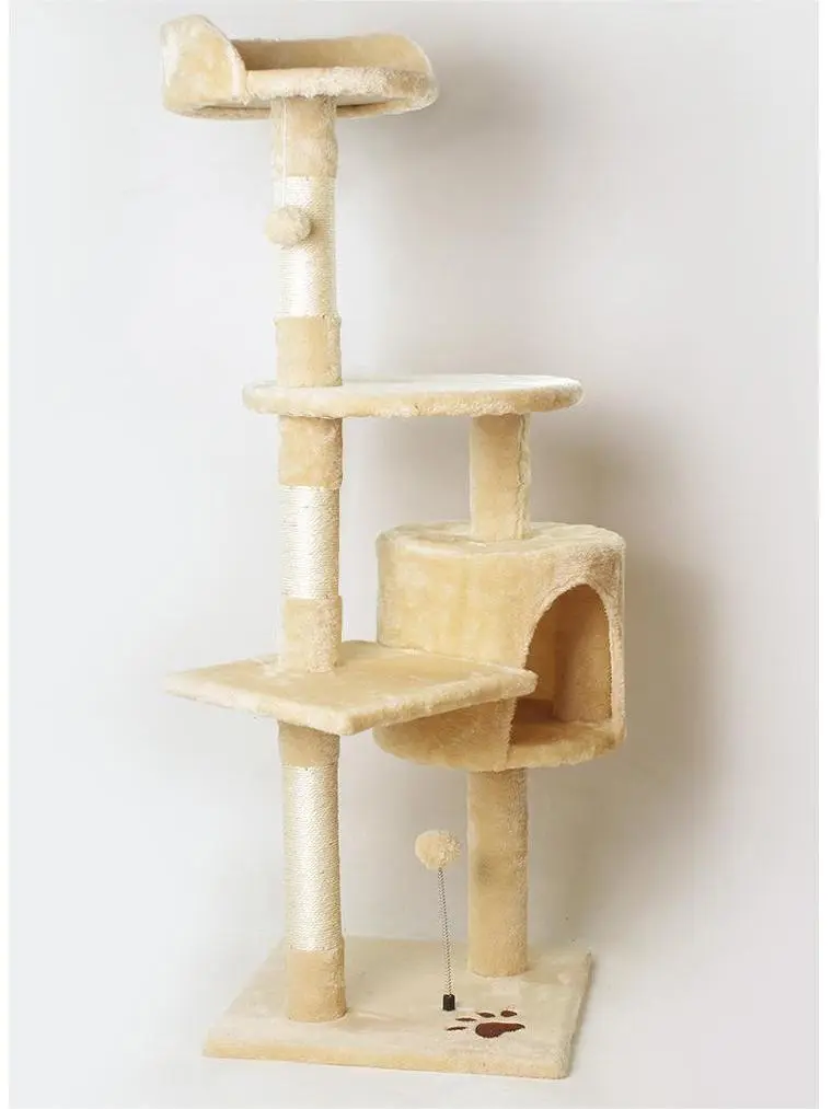 46 Inch Cat Tree Cat Condo for Indoor Multi-level Cat Tower Condo with Perch and Spacious With Sisal-Covered Scratching Posts , Cat Cave for Kittens, Senior Cats, Adult Cats,2024 Christmas surprise gift