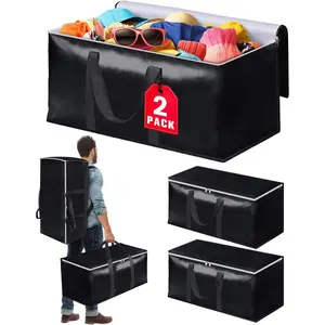 Heavy-Duty & Extra Capacity Moving Bags with Backpack Straps, Storage  with Double Zipper &  Handles, Packing Bags Alternative to Moving Boxes, Moving Supplies (2 Pack, Black)