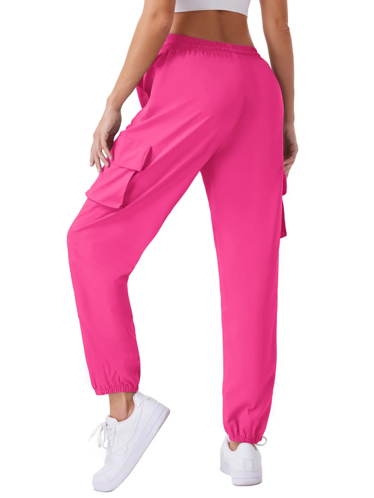 JEKAOYI Women's Cargo Pants Water Resistant Lightweight Drawstring Hiking Joggers Base Jump Parachute Pants