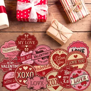 15pcs Valentine's Day Gift Stickers - Festive Love-Themed Adhesive Tags for Presents, Gift Boxes, Candy Bag & Party Favor Decor - Holiday Party Decorations, Happy Valentine's Day Labels