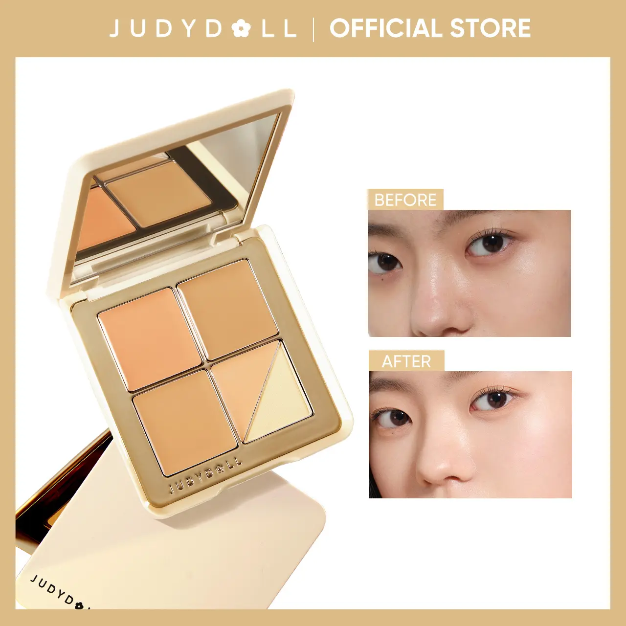 JUDYDOLL 5 Shades Concealer Palette, Full Coverage Color Corrector, Lightweight Cream Concealer, Natural Finish,  Buildable Natural Finish, Makeup, Cosmetic, Refresh Look, Summerwins