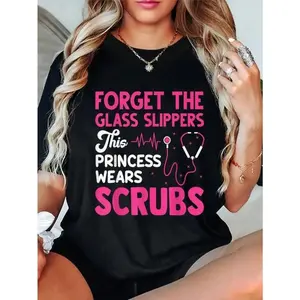 100% Cotton Funny Nurse Art For Women Girls RN Week Medical Caregiver T-Shirt