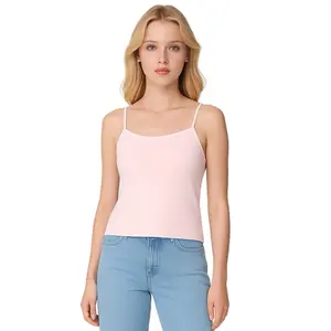 Pastel Camisole Tank Top - Lemon Mint, Green mint  & Blush Pink Women's Spaghetti Strap Cami Basic Minimalist Womenswear Casual Breathable Comfy Chic