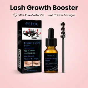 EELHOE Seven Days Eyelash Fast Growth Serum 10ml - Longer Thicker Eyelashes Enhancer for Women - Natural Curl & Fuller Lashes - Botanical Formula for Deep Nourishment & Repair - Transparent Color - Daily Use - Flower Brush Cosmetic Cleansing