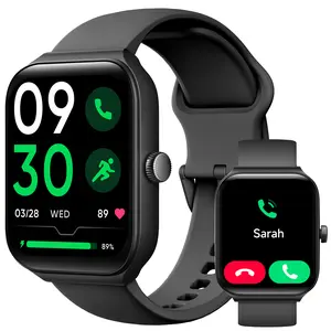 TOOBUR Smart Watch for Men Women 1.95" Fitness Tracker with Bluetooth Answer/Make Calls,Smart Voice Assistant,IP68 Waterproof/Sleep Tracker/100 Sports Modes, Compatible iOS Android Bluetooth Fitness Watch