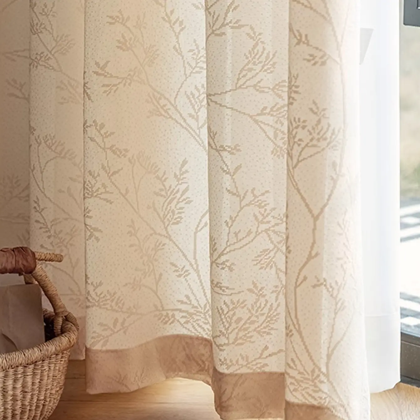 1 count High-End Mirror Sheer Curtain for Living Room & Bedroom, Classic Style Drapes, Elegant Window Decoration