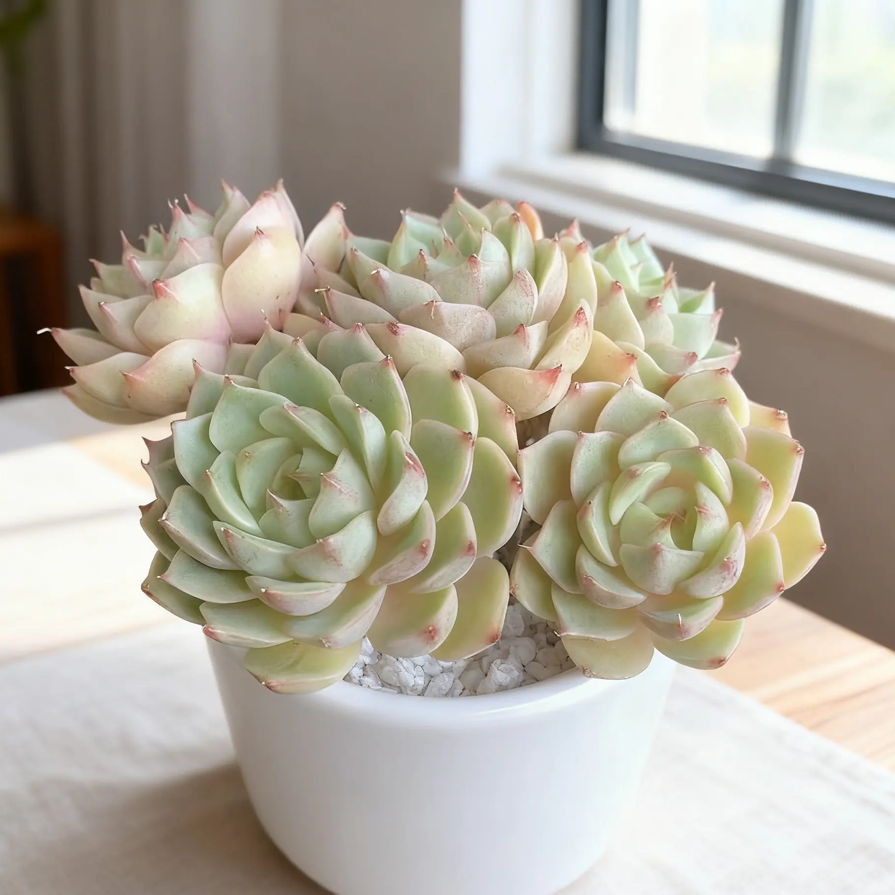 Echeveria ‘Ben Badis’  Colorful Red & Green Multi-Head  – Perfect for Weddings, Holidays & Home Decor Mini Plug  Succulent Garden