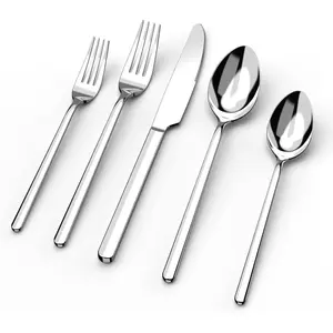 Silverware Set, 20 Piece Flatware Cutlery Set for 4, 18/10 Stainless Steel Silverware Mirror Polished Dishwasher Safe for Home, Restaurant, Wedding, Party(Silver, 20 pieces for 4)