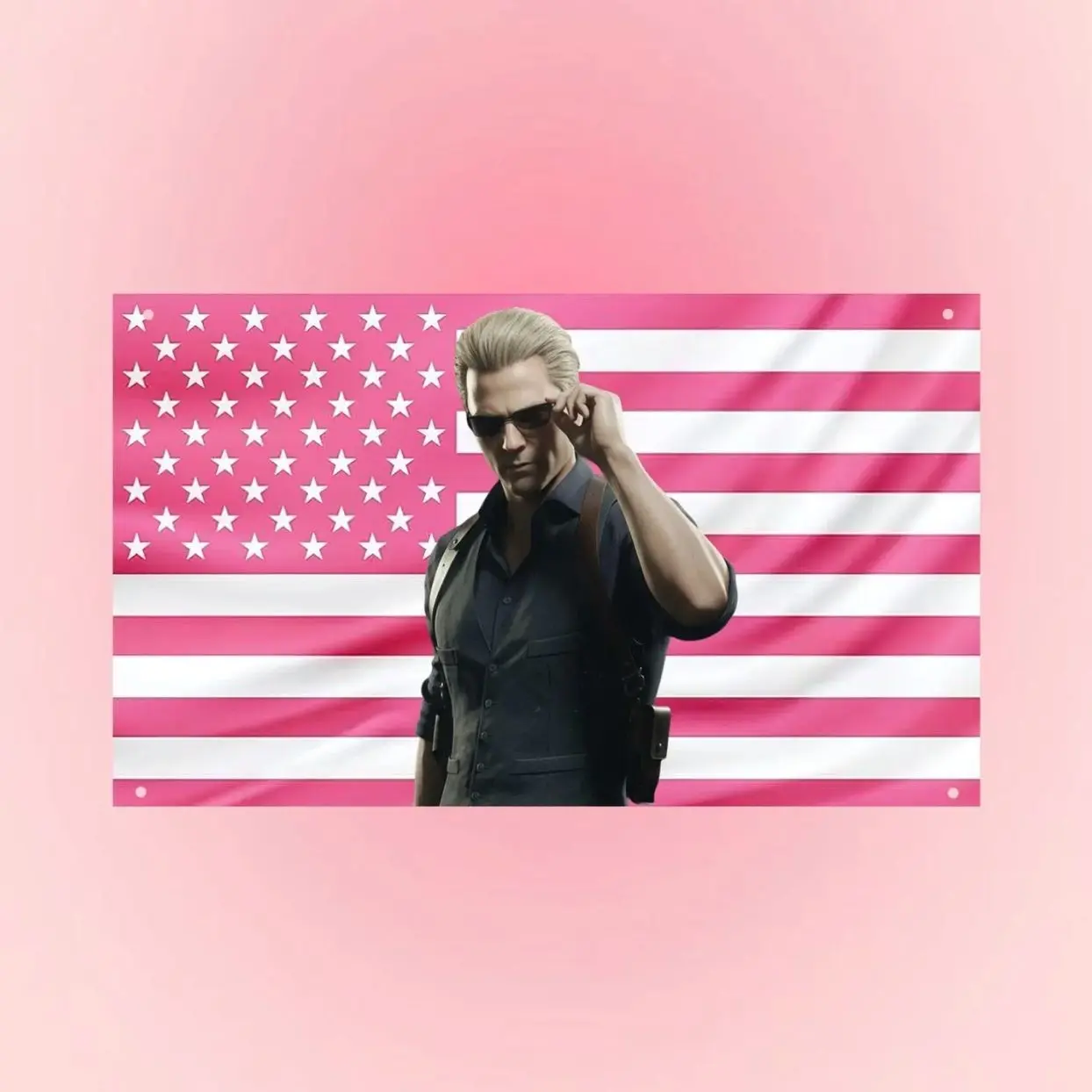 Albert Wesker Flag - Resident Evil Villain Banner, RE Wall Decor, Survival Horror Gamer Gift, Umbrella Fan Flag