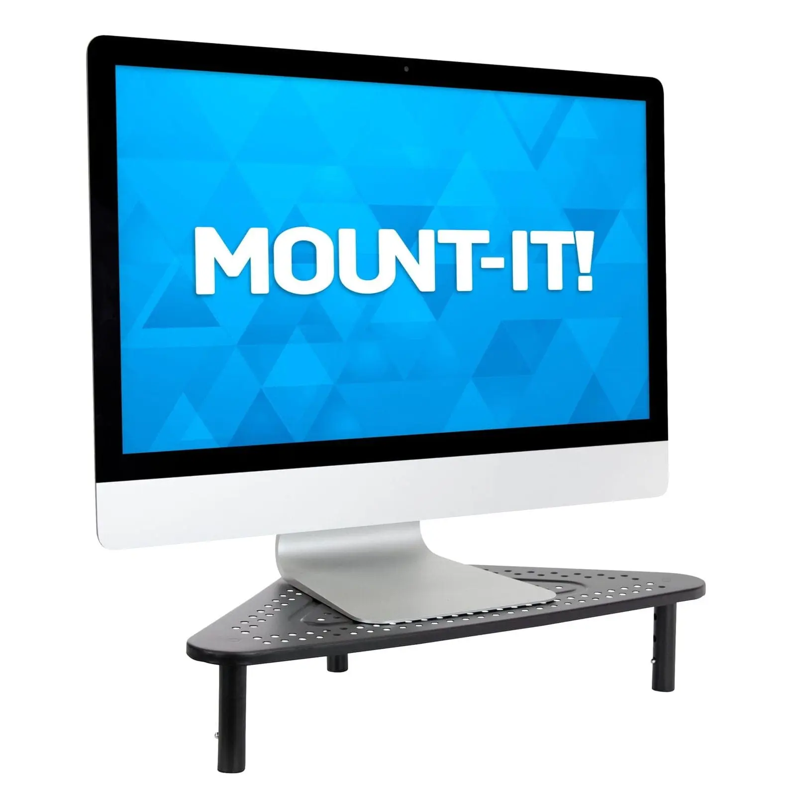 Mount-It! Corner Desk Monitor Mount Laptop Stand, Ergonomic, Durable, Height-Adjustable, Adjustable Laptop Stands & Trays, Ergonomic Laptop Stands & Trays