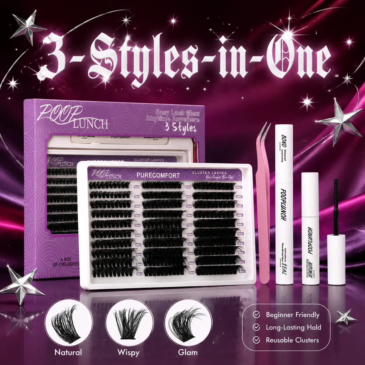 MaxStyle Spider Pro Lashes Breeze | DD Curl Kily&Cim&Moly Lashes Vibe but Better Long-Lasting Waterproof & Super Soft&Thin Band | Venus Velure Waterproof Long-Lasting Natural Daily Beginner-Friendly DIY Lashes for Flawless Voluminous Look Trendy Must-Have