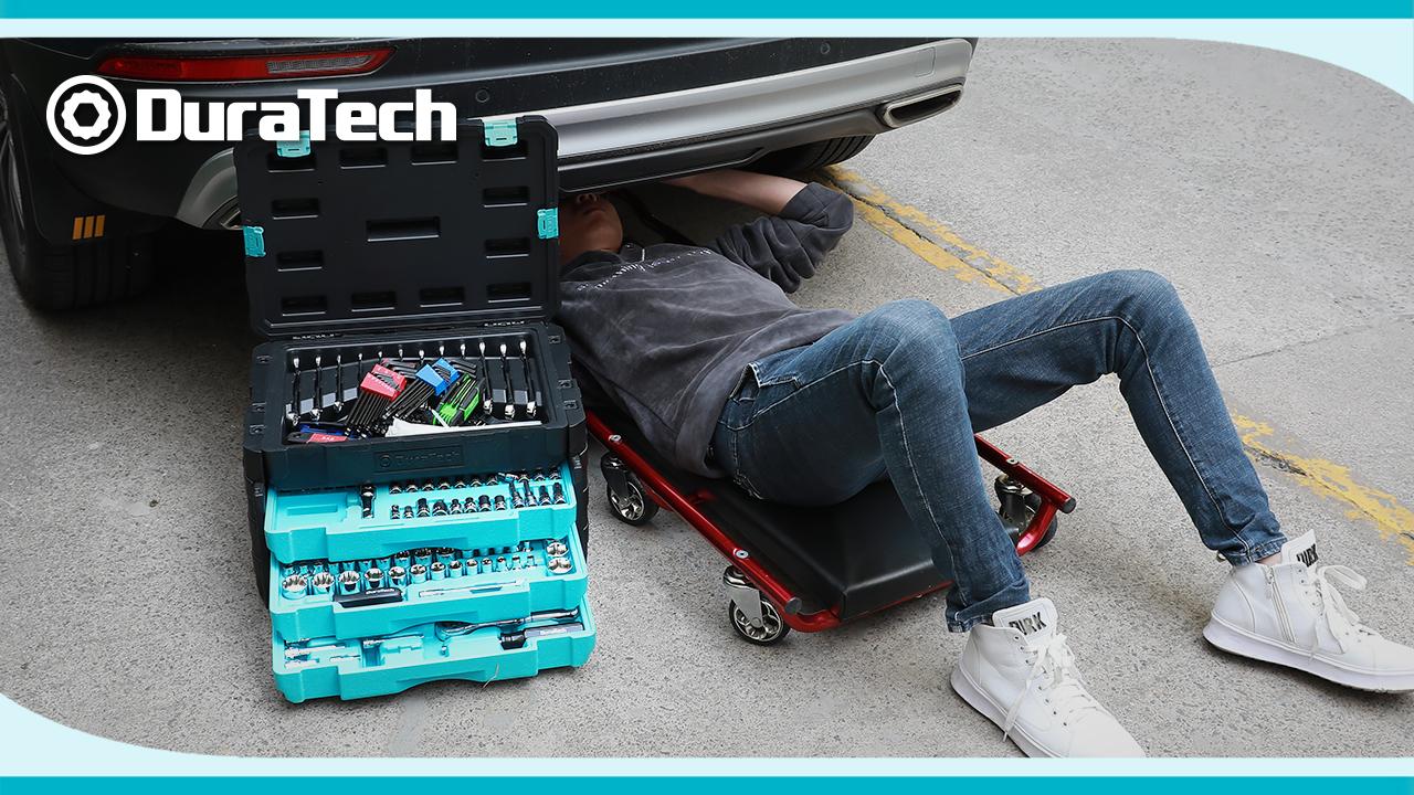 #backtoschool DURATECH 497-Piece Mechanics Tool Set, Include SAE/Metric Sockets, 90-Tooth Ratchet and Wrench Set in 3 Drawer Tool Box