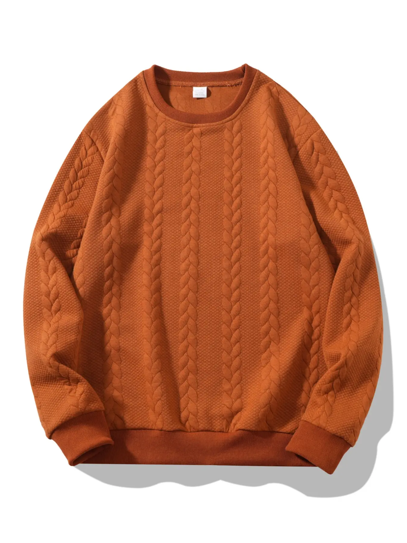 Men's Fall Winter Outfits Knitted Texture Round Neck Long Sleeve Knitwear Menswear Sweatshirt, Old Money Ribbed Cuff Design, Casual Trendy Versatile Classic Pullover, Essential for Man's Wardrobe.
