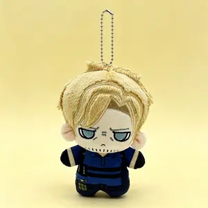 Resident 9 RE9 Inspired Leon Plush Keychain, Cute Survival Horror Game Stuffed Doll, Soft Backpack Charm Pendant, Collectible Gift for Gamers
