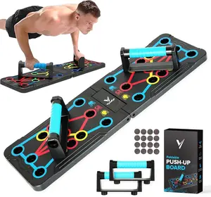 Foldable Push Up Board -  Workout Equipment with Color-Coded System - Multi-Functional Push-Up Stands for Strength , Chest, Arms & Core - Portable Gym for Men & Women