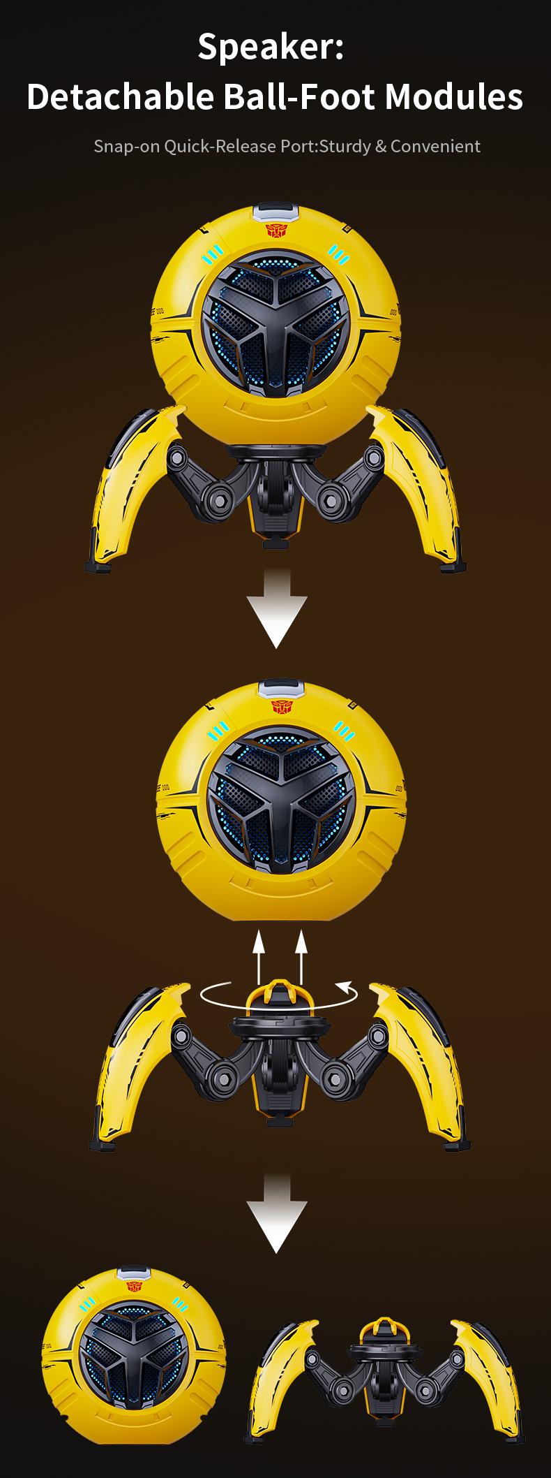 Officially Licensed Transformers Bumblebee Bluetooth Speaker (2026 New) – RGB Light, 10W Bass Subwoofer, Wireless BT 5.4, Karaoke Mode, TWS Stereo Pairing, Gaming Desk Smart , PC, iPhone & Android Compatible, Cool Tech Gift for Men, TF-Y17Pro Model Audio