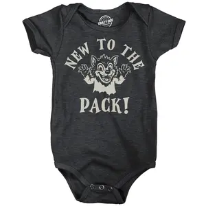 New To The Pack Baby Bodysuit Funny Sarcastic Werewolf Graphic Novelty Halloween Jumper For Infants Funny Baby Onesies Halloween Clothes for Baby Novelty Onesie Black -