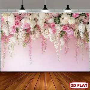 2D Plane - 2D Plane - 2D Plane, 1 Piece Romantic Blooming Floral Vine Background| Dreamy Wedding, Birthday Party Atmosphere Enhancer, Perfect Valentine's Day Decoration, Spring Garden Theme, Polyester Material, No Electricity Needed, Multiple Sizes Availa