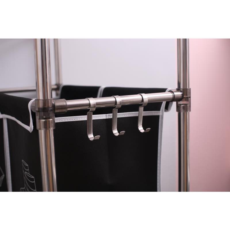 Laundry Hamper 3 Tier Laundry Sorter with 4 Removable Bags for Organizing Clothes, Laundry, Lights, Darks ,Three hooks