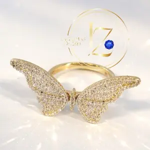 Big butterfly ring with beautiful zircon