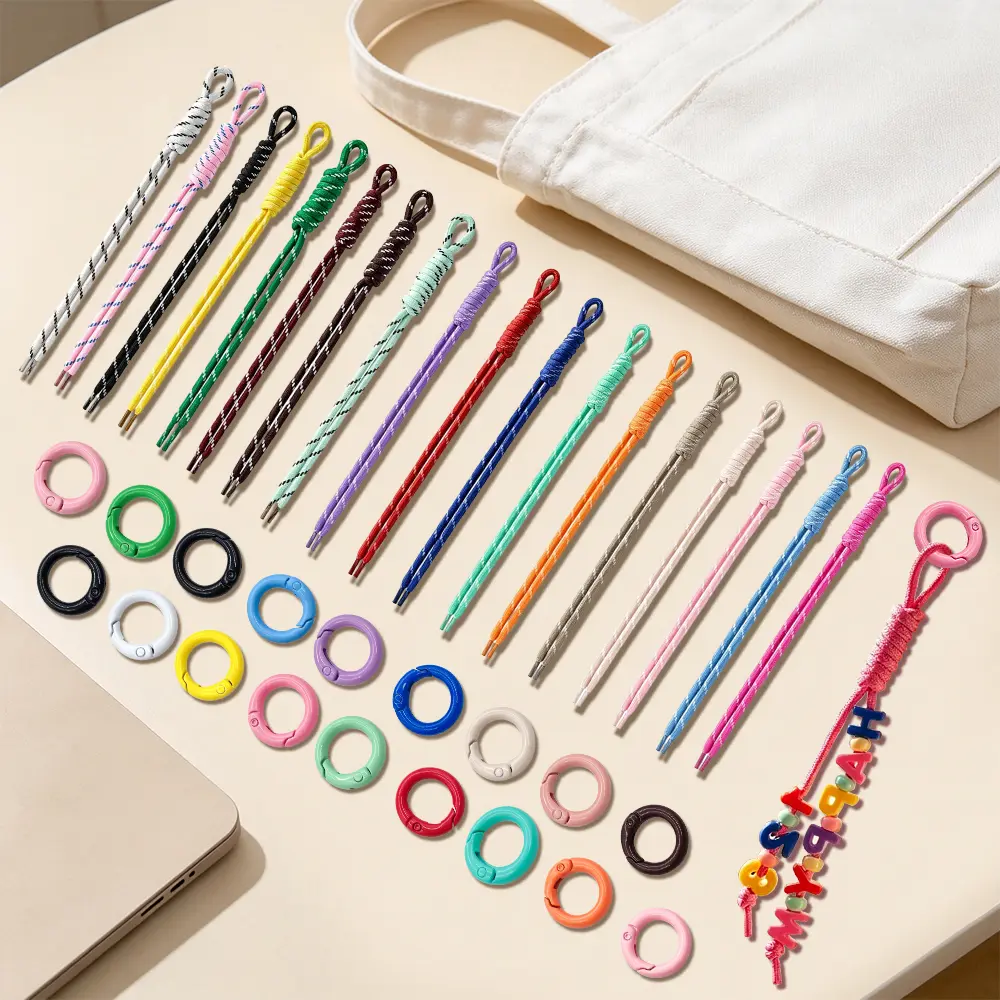 18Pcs Braided Paracord Rope Keychain Bag Charms, Handmade Rope Key Chain Decorations, Woven Code Charms for Purse Backpack Handbag, Fashion Bag Accessories - Home Improvement.