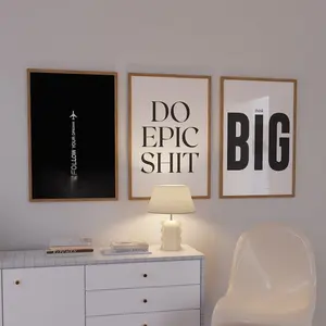 Minimalist Motivation Focus Print set, motivational Hard Work office decor, inspiring posters, entrepreneur wall art V1