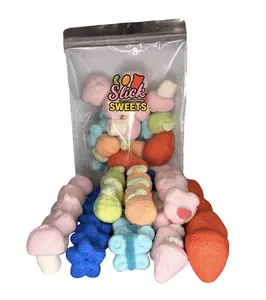 Italian Jumbo Marshmallows 1/2lb Bag - Fluffy & Bouncy Sweet Swedish Marshmallows with Some Jelly Filled for Snacking Hot Chocolate & Dessert Topping