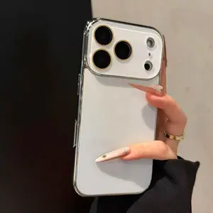 Sleek Phone Case for 16 15 14 13 Pro Max Glass Clear Camera Protection Durable Protective Shockproof Protector Soft Cover