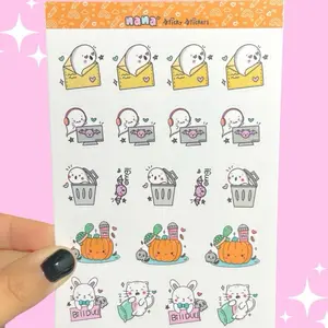 Cute Halloween Stickers for Journals and Planners - Adorable Designs for Organizing and Decorating