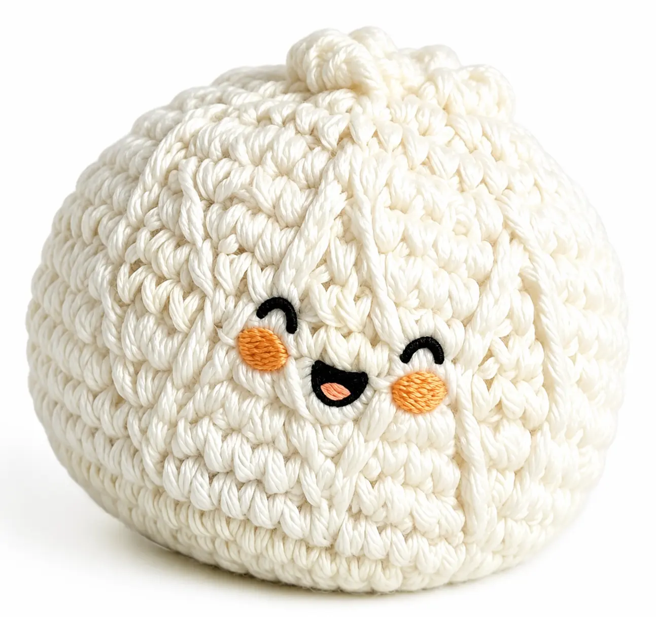 Funny Cute Crochet Smiling Steamed Bun Beanbag Toy, Soft Knitted Hand Eye Coordination Outdoor Toss Game, Durable Lightweight for Kids Teens Adults, Great Gift for Backyard Beach Party