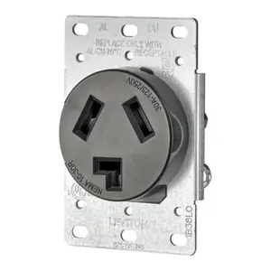 Leviton 05207-S00 30 amp Flush Mount Electrical Receptacle Black
