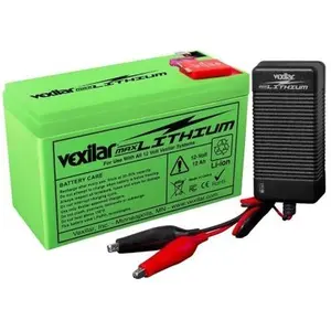VEXILAR MAX LITHIUM 12-VOLT/12AH LITHIUM ION BATTERY AND 2.5AH LITHIUM RAPID CHARGER