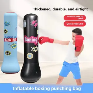 Kids Inflatable Training Sandbag - Durable Vinyl Rollout Standing Bag for Home Gym, Boxing, Training Boxing Equipment, Kids Boxing, Yoga Mat & Pilates Board Compatibility