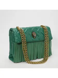 Best-selling women's bag, niche and high-end feel, fringed embroidery, leather small square bag, fashionable single shoulder messenger bag with chain, perfect gift for parties, fashionable, Quilted Shoulder Bag, Crossbody Messenger Bag, Pu Tote Satchel