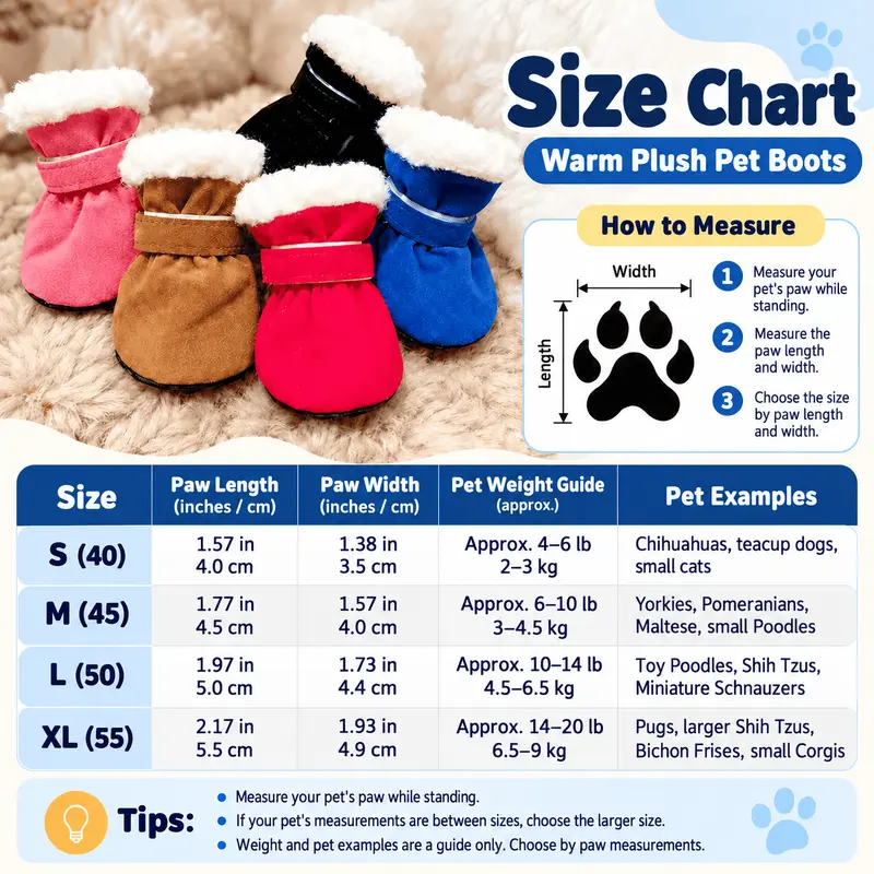 Soft Velvet Puppy Booties, Warm Non-Slip Paw Covers for Small Dogs Soft Velvet Puppy Booties, Warm Non-Slip Paw Covers for Small Dogs