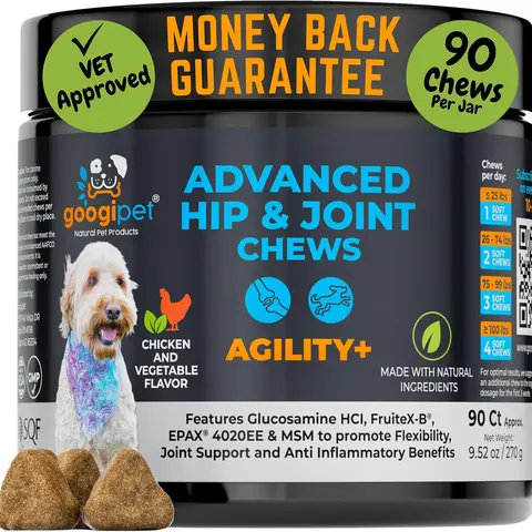 Googipet Agility+ Advanced Hip and Joint Chews for Dogs