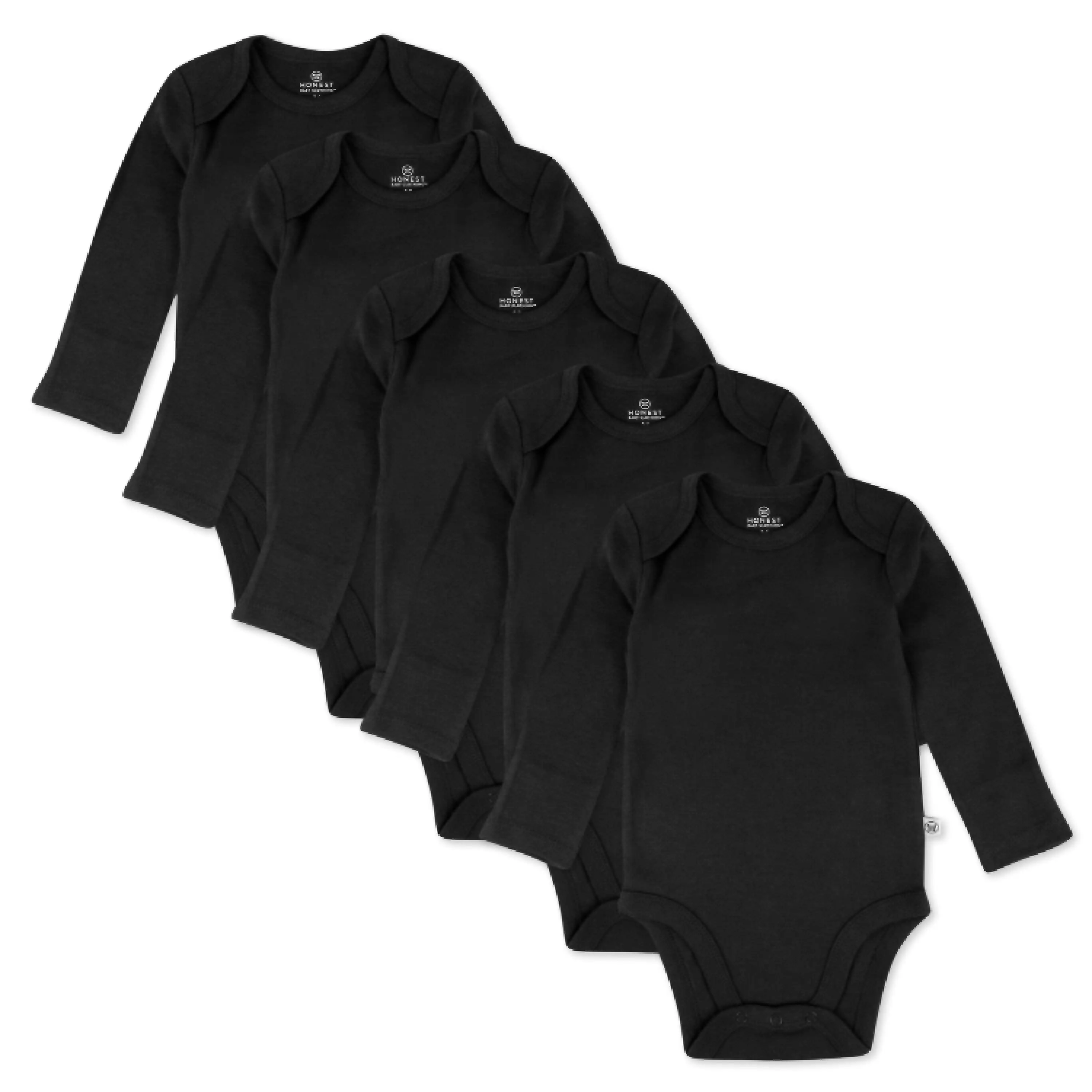 Honest Baby Clothing Organic Cotton Long Sleeve Bodysuits, 5-Pack