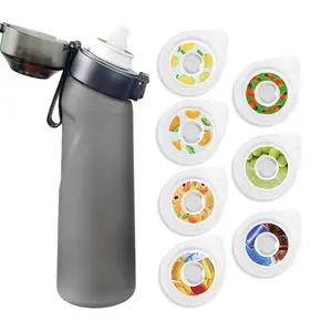 Sports Water Bottle with Flavor Pod, 650ML Sports Water Bottle with 7 Flavor Pods, Portable Bottle, Lightweight Water Bottle, Gym Water Bottle, Workout Water Bottle, Reusable Water Bottles, Drinkware for Home Outdoor Travel, Cup