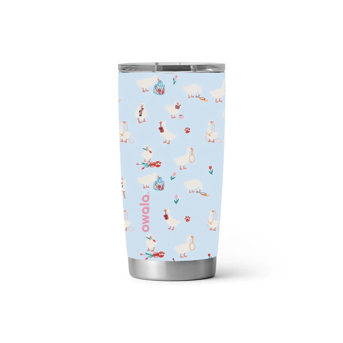 [SALE] Owala Blue Tumbler with Cute Ducks Insulated Travel Coffee Mug