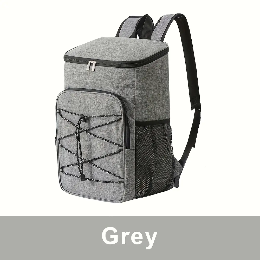 Outdoor rope-insulated backpack, stylish camping backpack, large-capacity outdoor cooler bag, suitable for camping, traveling, and outdoor adventures
