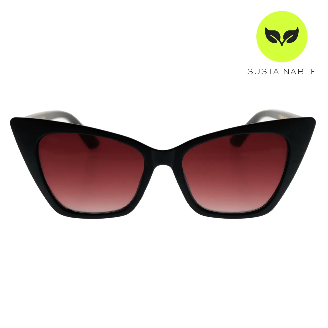 Nature - Sunset Sahara & Black - Cat-Eye Sunglasses - Certified Shatter-Resistant Lenses - UV400 - For Women & Men