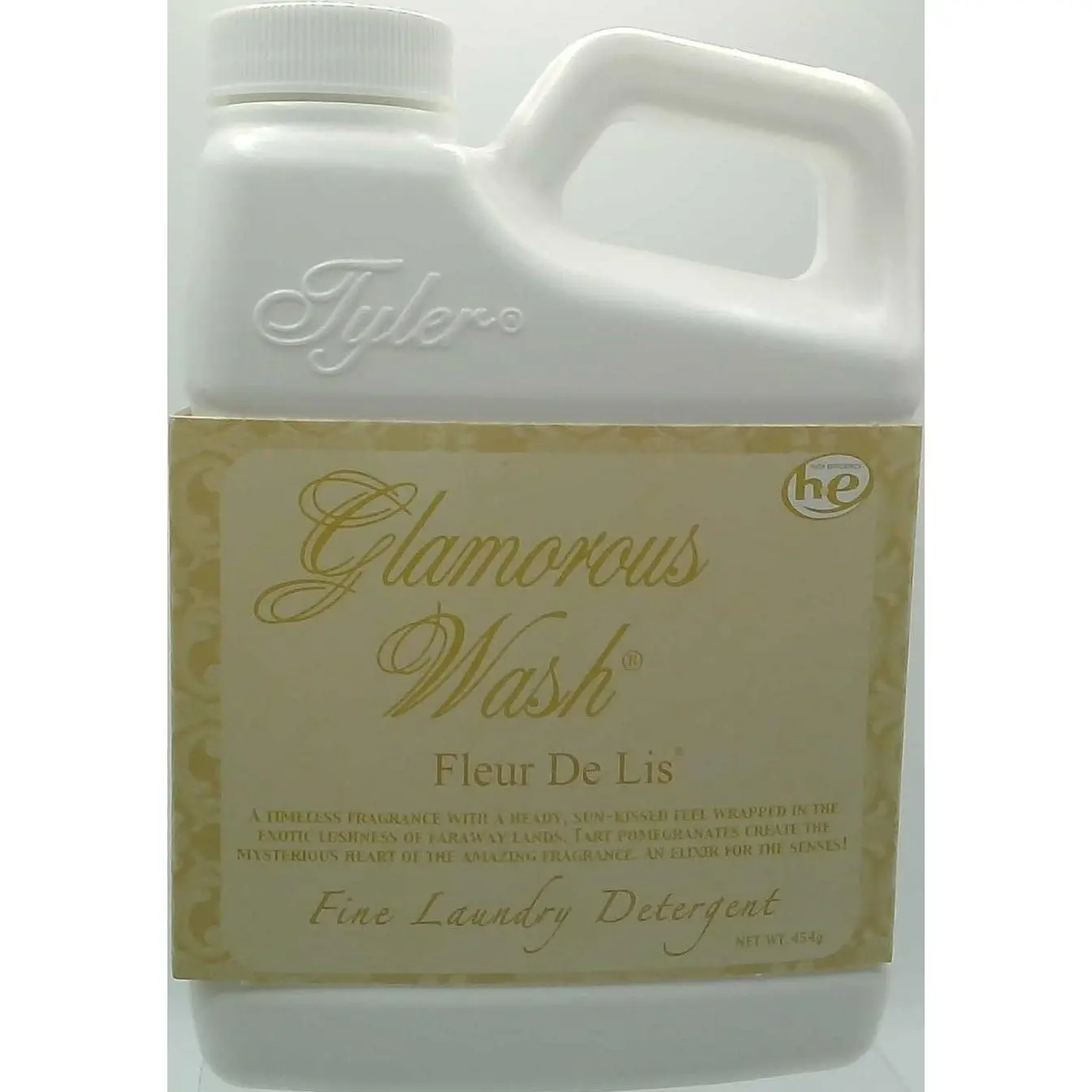 Tyler Candle Company Glamorous Scented Clothes Clean Liquid Laundry Wash - Fleur de Lis Fragrance, Chemical-Free, Hypoallergenic, Biodegradable, Long-Lasting, Fabric-Softening Household Detergent - 454g/16oz