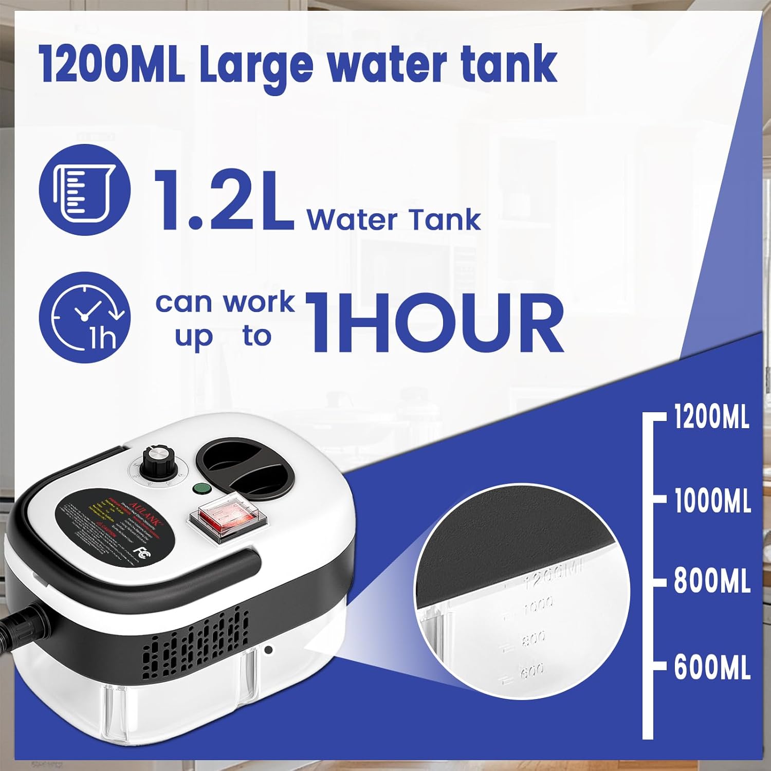 Lumina CleanMaster 2500W Handheld Multi-Function Steam Cleaner,Six Gear Adjustment,with 12 Replacement Parts,Portable Car Steam Cleaner,Suitable for Home and Car,Cleaning Washing Machines,Air Conditioners,Kitchen Grease,Car Detailing and Bathroom Cleaning