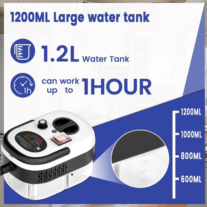 Lumina CleanMaster 2500W Handheld Multi-Function Steam Cleaner,Six Gear Adjustment,with 12 Replacement Parts,Portable Car Steam Cleaner,Suitable for Home and Car,Cleaning Washing Machines,Air Conditioners,Kitchen Grease,Car Detailing and Bathroom Cleaning