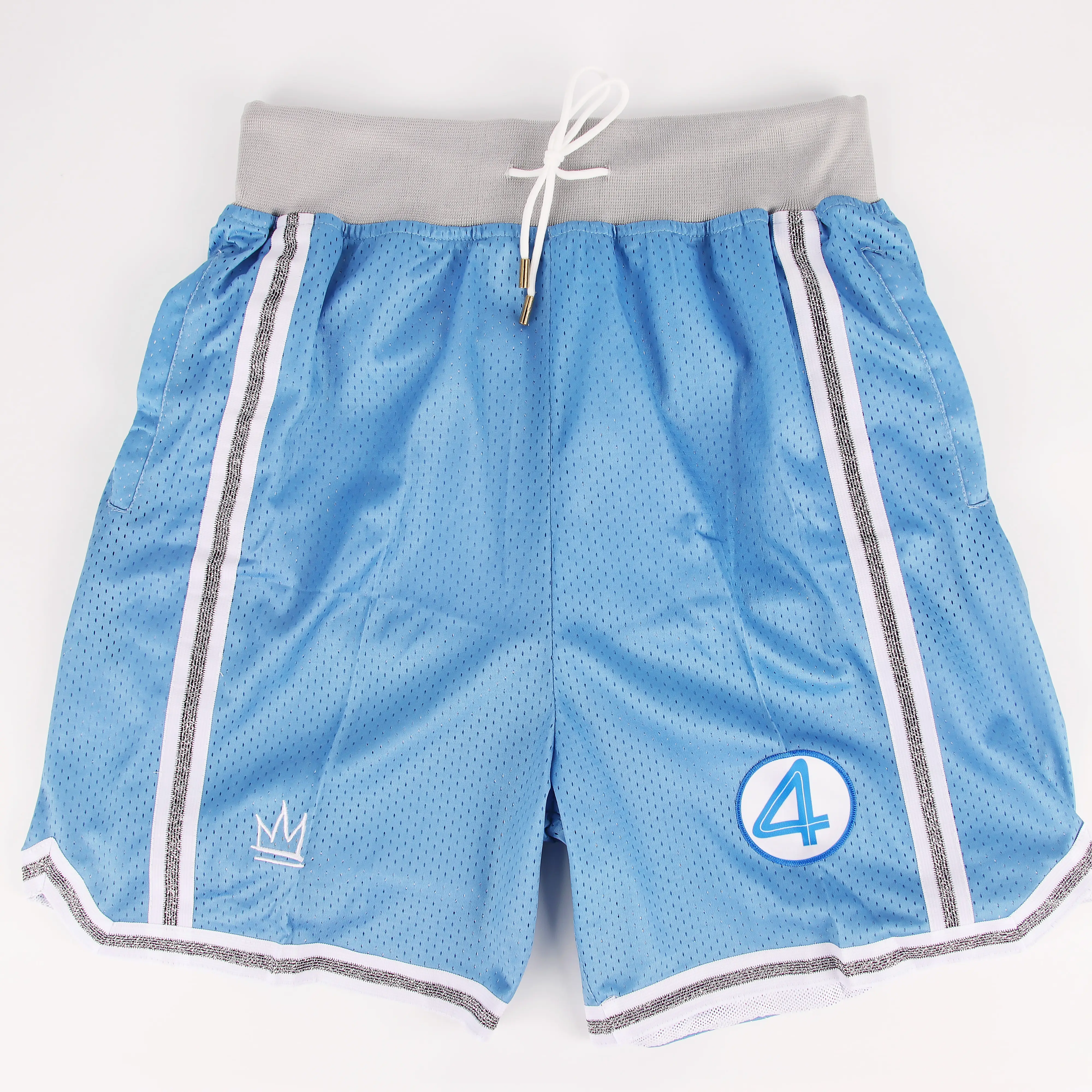 Fantastic Four Embroidered Blue Shorts Men's Basketball Shorts Workout Sport Knee Pants with Pockets Athletic Sweat Walking Summer Shorts